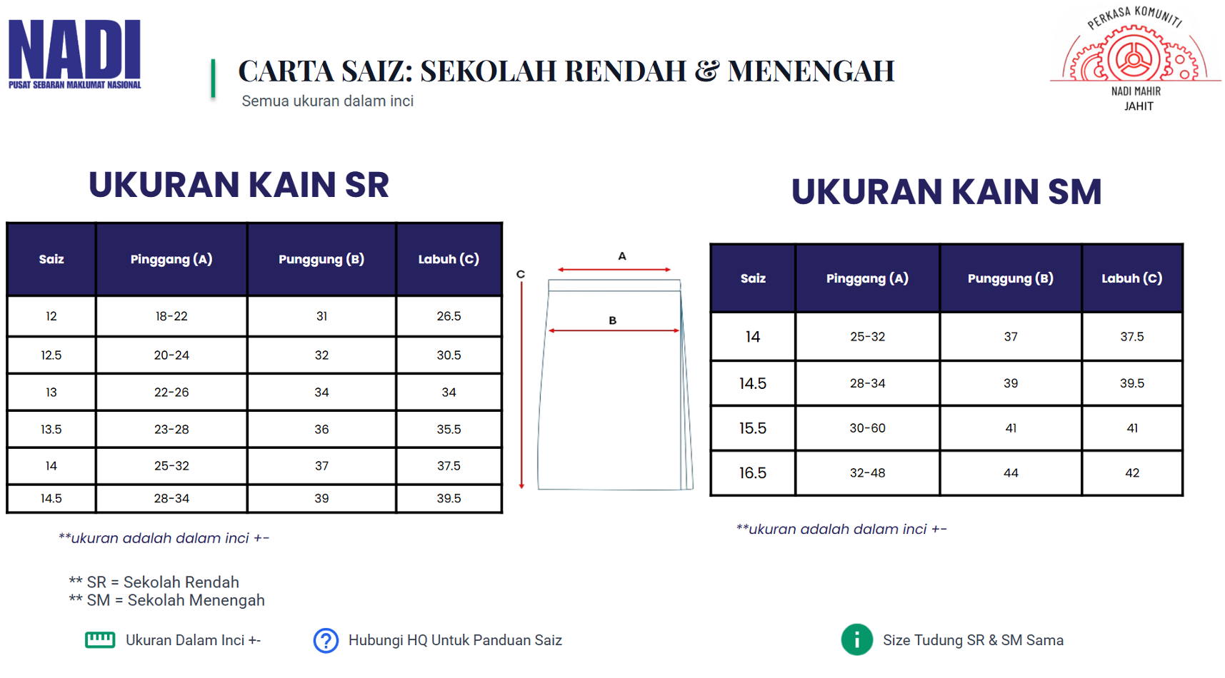 Set Baju Sekolah Rendah NADI Saiz 12.5 — gambar 3