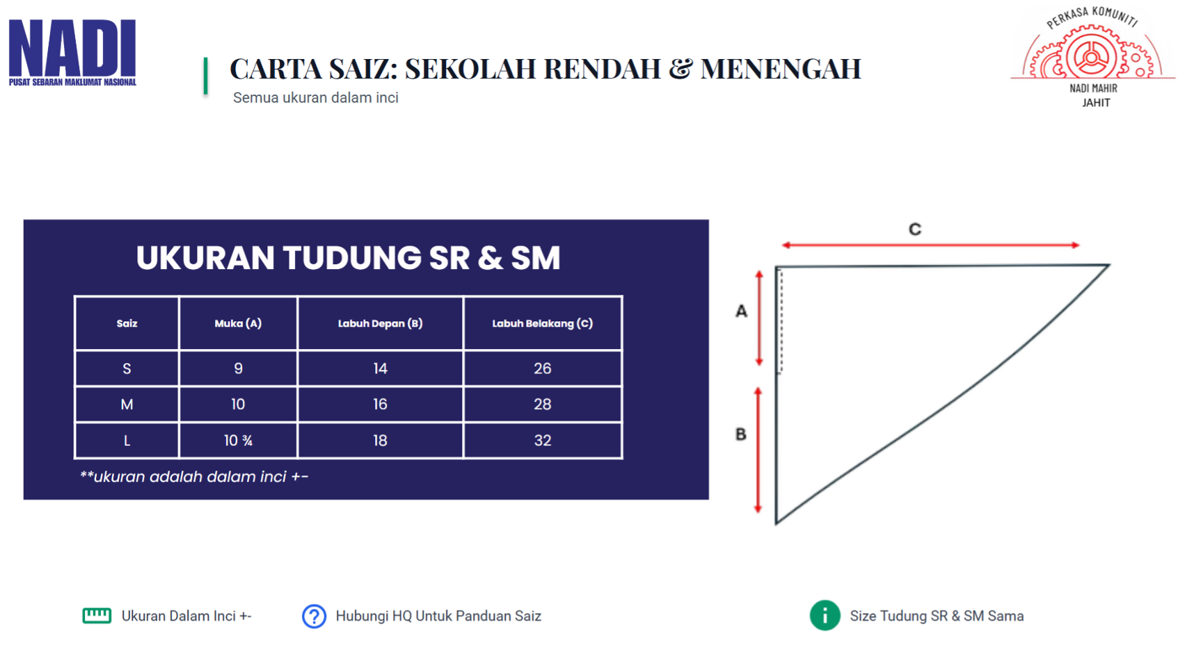 Set Uniform Sekolah Menengah NADI Saiz 14 — gambar 4