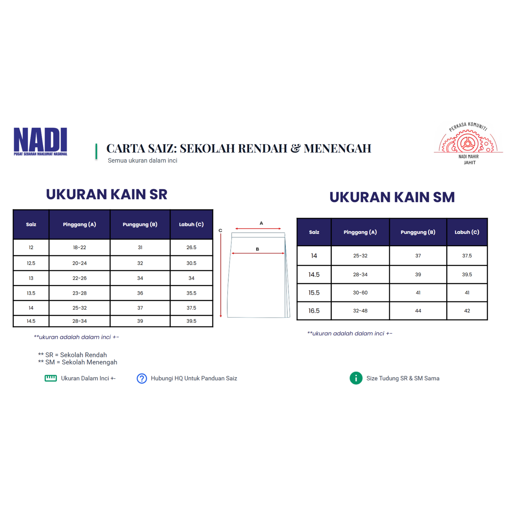 Set Baju Sekolah Rendah NADI Saiz 12 — gambar 3
