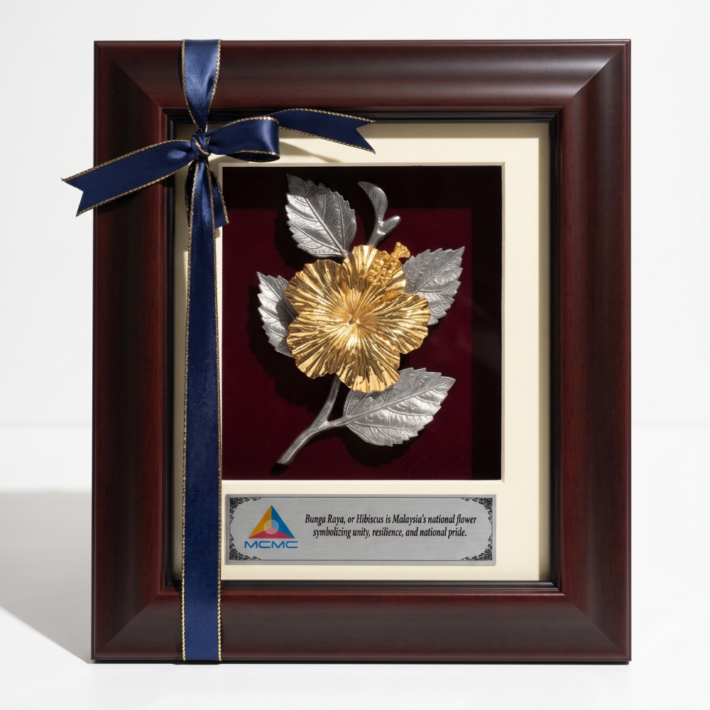 Piuter Motif Bunga Raya Pewter Hibiscus